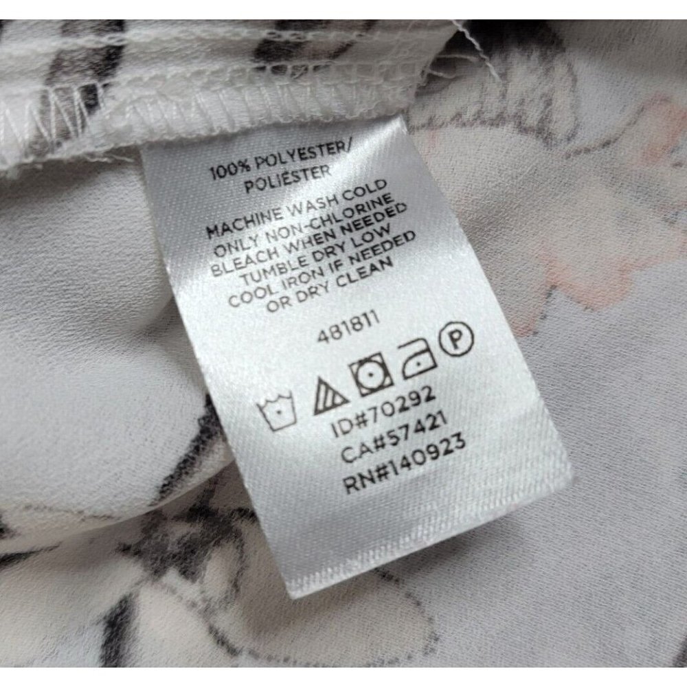 Loft Ruffle Cuff Sheer Floral Petal Sheer Blouse Size S - Picture 12 of 12